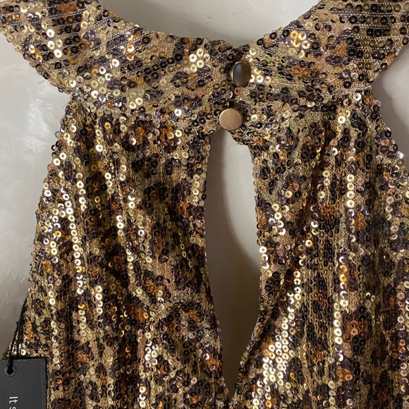Women’s NWT Cable & Gauge Sequined Animal Print Dress Top - Picture 9 of 16